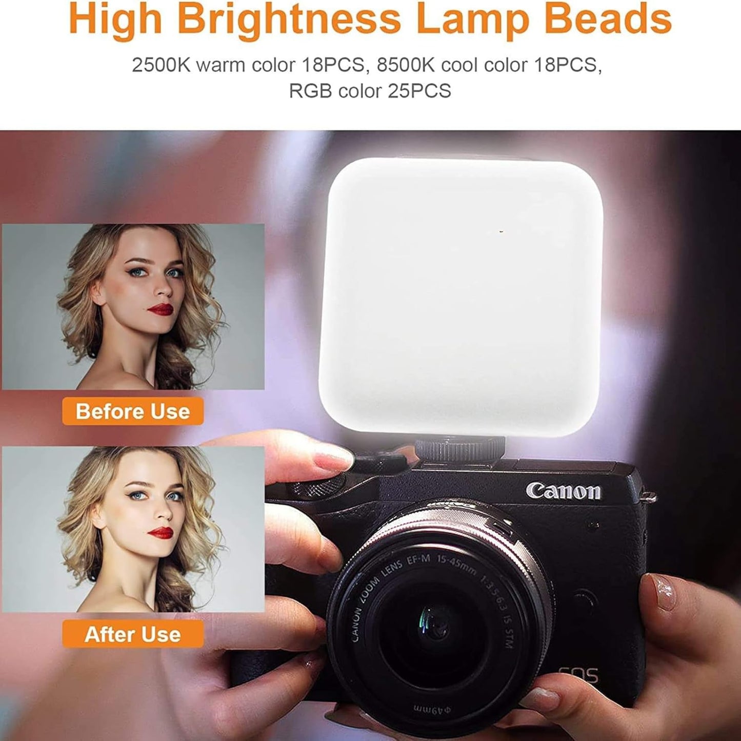 ADZOY AY-83 Pocket LED Light – Bi-Color & RGB, Rechargeable Mini LED Video Light for Selfie, Online Meeting, Photography & Videography