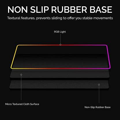ADZOY New Modern Design Extended Gaming Mouse Pad with Stitched Embroidery Edge Premium Textured Mouse Mat