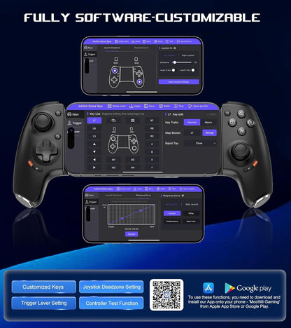 ADZOY Phone Controller for iPhone 15/16 Series & Android (USB-C), Mobile Gaming Controller with Hall Effect Joysticks/Hall Trigger/2 Mappable Buttons/3.5mm Audio Jack, Play COD, Cloud Game & More
