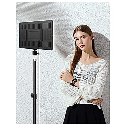 ADZOY (Set of 2) 6 Modes 10" LED Soft Light Panel Kit | 7 Foot Metal Tripod Stand | Collar Mic for Studio Photography/Video Recording/Baking/Calligraphy | PL-26 | Remote Control | Continues Light