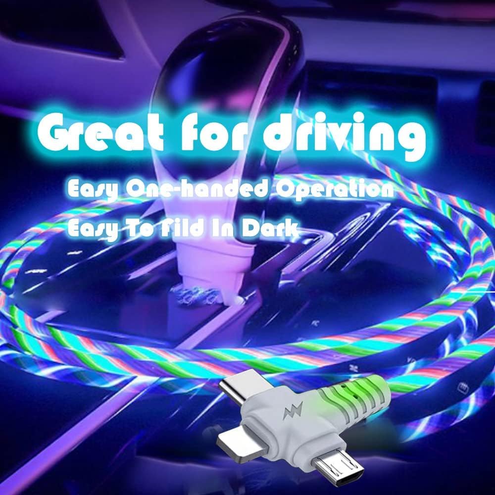 ADZOY SET OF 2 3 in 1 Charging Cable Fast Charging,Light Up LED Multi Phone Charger Android USB C Cable 3FT Micro USB Cable Type C Party Themed Holiday Decorations Kids Boys Girls Gifts