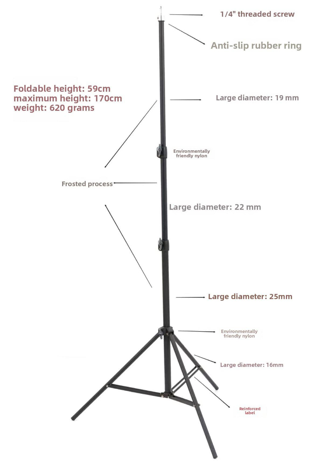 7 Feet Adjustable Metal Tripod