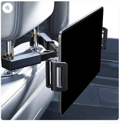 ADZOY Car Tablet Holder, Headrest Tablet Mount Headrest Stand Cradle Compatible with Devices Such as iPad Pro Air Mini, Galaxy Tabs, Other 4.7-14" Cell Phones and Tablets