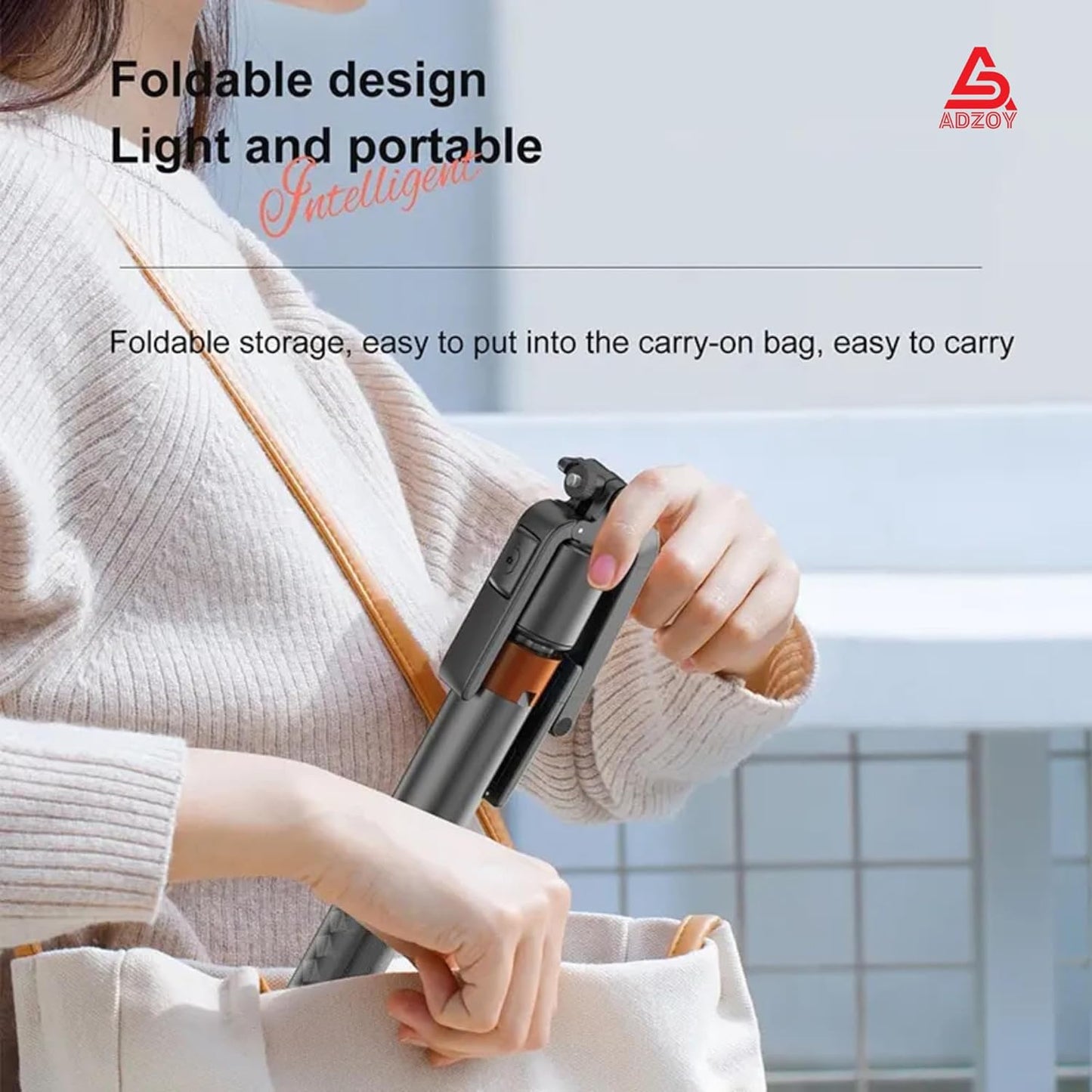 ADZOY Professional ADL-Q13 Intelligent AI Tracker Selfie Stick 180cm Wide Angle 360 Degrees Gimbal Foldable Auto Face Tracking with Remote | Overhead Phone Holder Stabilizer