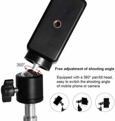 ADZOY Combo of 360 Degree Ball Head with Mobile Bracket 1/4" Screw Hole and Metal Collar Lapel Mic for Versatile Support for Your Device which Enhance Your Photography and Videography