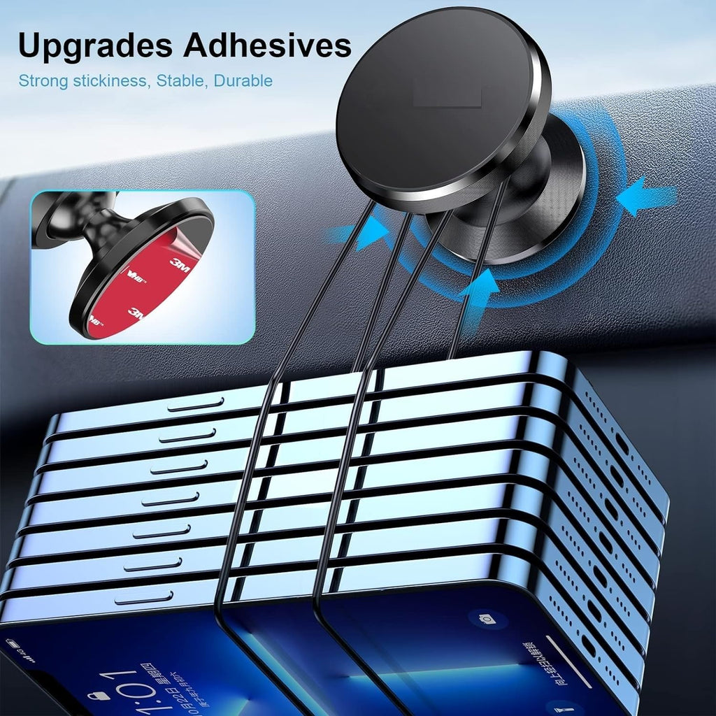 ADZOY Magnetic Phone Mount, [Super Strong Magnet] [with 3 Metal Plate] Car Magnetic Phone Holder, [360° Rotation] Universal Dashboard Car Mount Fits iPhone Samsung Etc Most Smartphones