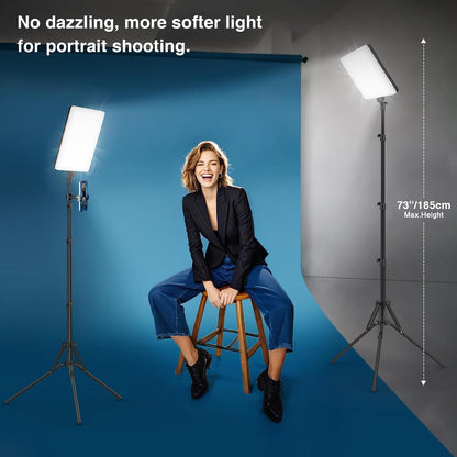 ADZOY RL-19 LED Photography Bi-Colors Panel Light Kit with Adjustable Tripod, Phone Clamp & Mounting Bracket with J13 Wireless Microphone for YouTube | Makeup | Live Streaming | Video & Vlogging