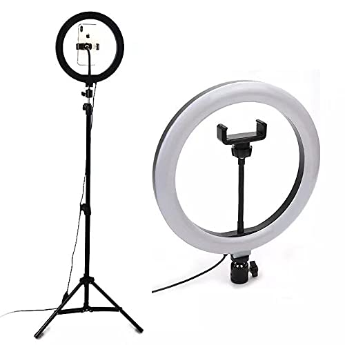 ADZOY Premium Combo of 10" Selfie Light (3 Light Modes) with 6.9ft Tripod & Collar Mic for Your Personal and Professional Video Shoot