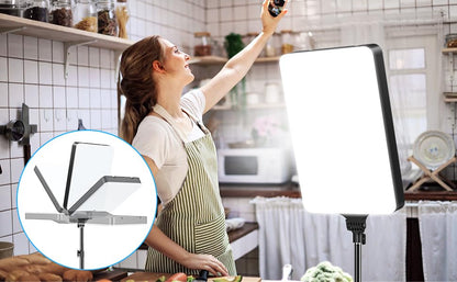 ADZOY Premium Upto 24 Inch LED Photography Bi-Colors Panel Light Kit with Adjustable Tripod, Phone Clamp & Mounting Bracket for YouTube | Makeup | Live Streaming | Video & Vlogging
