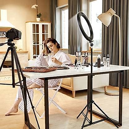 ADZOY Premium Professional Ring Light 12" (30cm- Wired) 300 LED Power with 6.9 Feet Tripod and Collar Mic