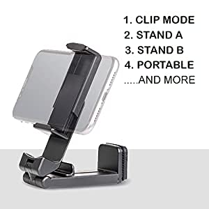 ADZOY Tabletop Premium Universal Mobile Stand Holder for Video Recording, Video Call, Airplane, Flight & Train Food Tray Phone Mount, Office Desk Phone Holder, Desktop Phone clamp