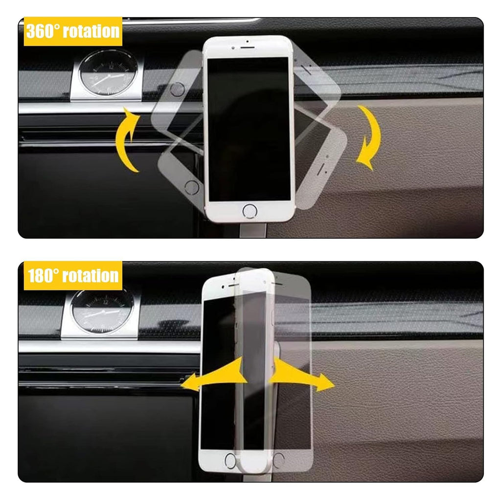 ADZOY Pack 2 Megnet 360° Rotation Car Phone Holder Mount Aluminum Alloy with 1PC 120W Retractable Car Charger - 4 in 1 Fast Car Phone Charger