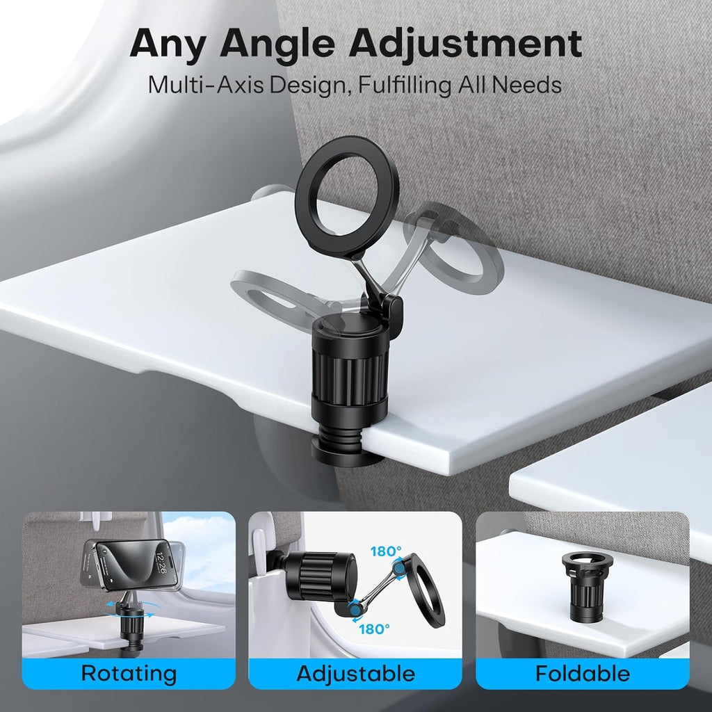 ADZOY Car Back Seat Headrest Mobile Mount Holder, [ Double Extendable Stick ] 360 Degree iPad Car Holder Back Seat for Tablets,and More 4.7-12.9" Devices (Magnetic Airplane Phone Holder)