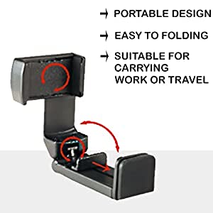 ADZOY Tabletop Premium Universal Mobile Stand Holder for Video Recording, Video Call, Airplane, Flight & Train Food Tray Phone Mount, Office Desk Phone Holder, Desktop Phone clamp