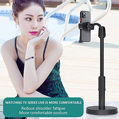 ADZOY Muti-Functional Retractable Mobile Phone Holder for Broadcast, Online Classes Table & Bed Mobile Stand for All Smart Phones with Adjustable Height, 360 Degree Rotation