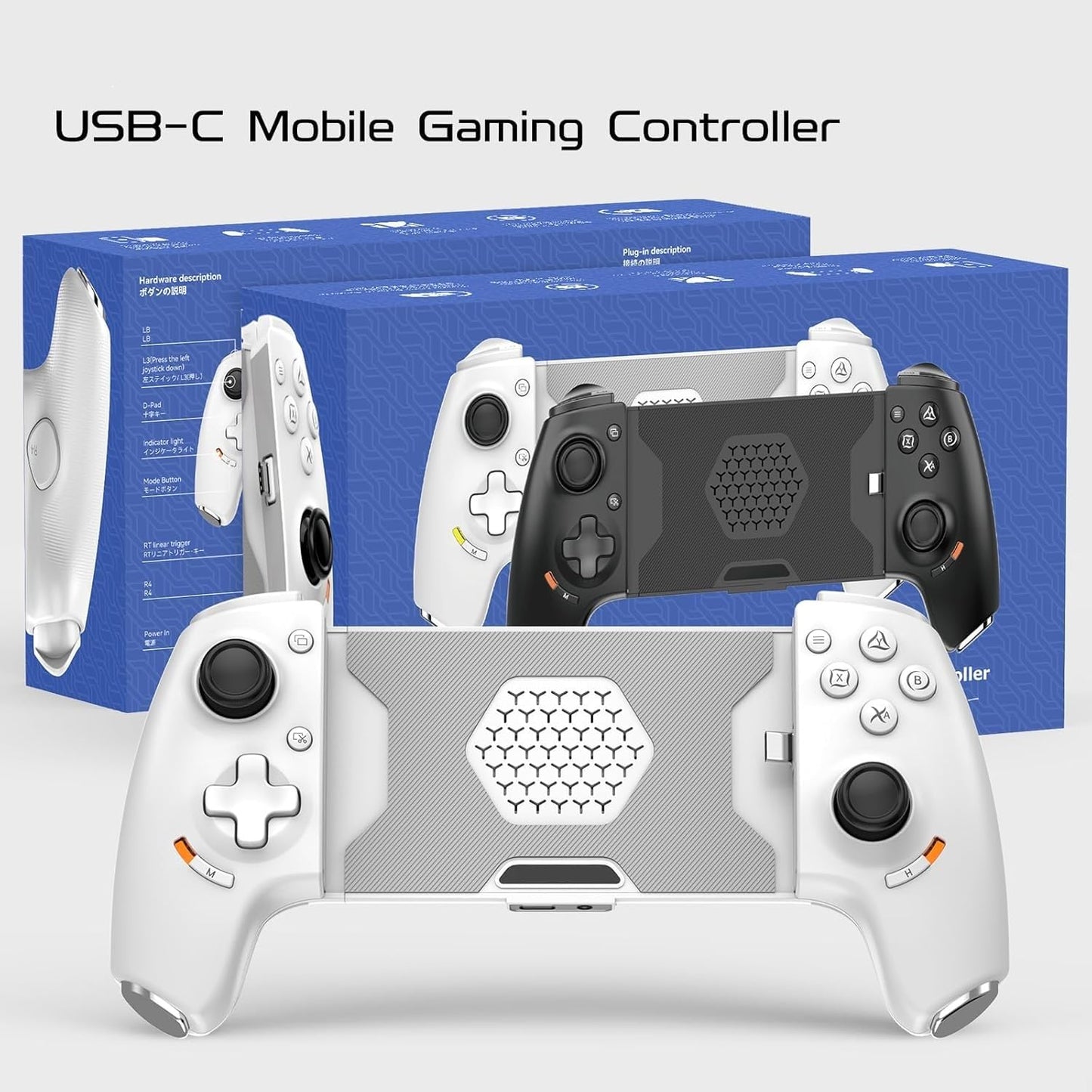 ADZOY Phone Controller for iPhone 15/16 Series & Android (USB-C), Mobile Gaming Controller with Hall Effect Joysticks/Hall Trigger/2 Mappable Buttons/3.5mm Audio Jack, Play COD, Cloud Game & More