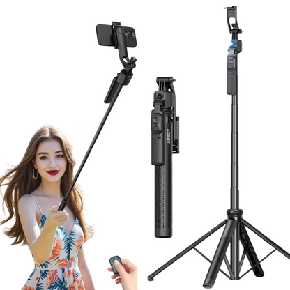 ADZOY C-17 Auto Face Tracking Tripod - 360° Rotating Smart Shooting Holder with Gesture Control | Detachable Stand for Vlogging, Streaming, Reels| Rechargeable (Q185 Face Tracking Camera Selfie Stick)