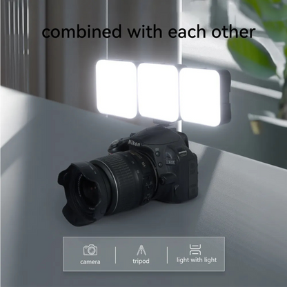 ADZOY Portable Camera Full Color RGB Video Lights,1800mAh Rechargeable 3000-6000K Dimmable with 3 Cold Shoe and 1/4 Screw Hole for Vlogging, Streaming, Photography